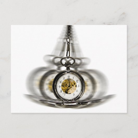 Hypnose draaiende klok briefkaart (Voorkant)