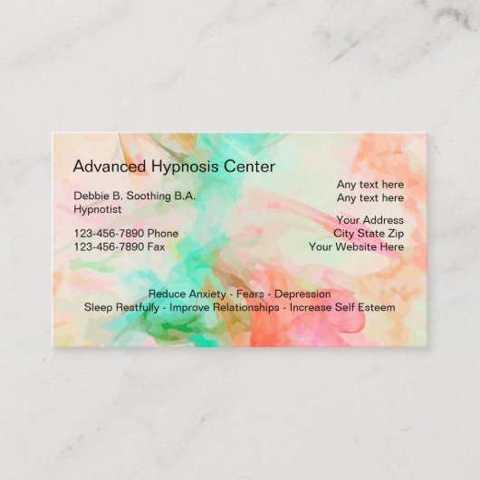 Hypnose Mentale Gezondheid Afspraak Visitekaartjes (Voorkant)