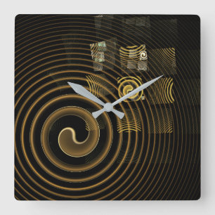 Hypnosis Abstract Art Square Vierkante Klok