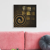 Hypnosis Abstracte kunst zwart-wit Canvas Afdruk (Insitu (Woonkamer))