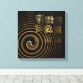 Hypnosis Abstracte kunst zwart-wit Canvas Afdruk (Insitu (Houten vloer))