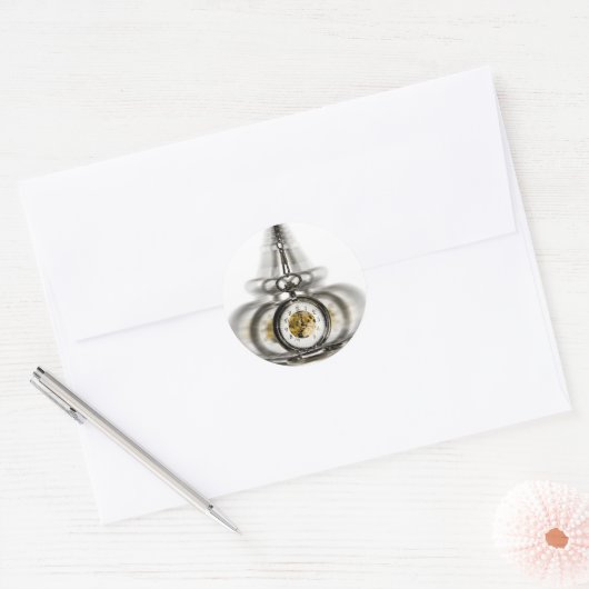 Hypnosis draaiende klok ronde sticker (Envelop)