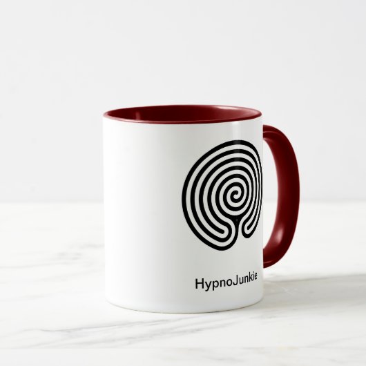 Hypnosis Junkie Red en White Mok Labyrinth (Voorkant rechts)
