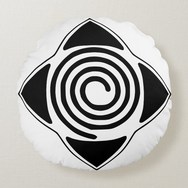 Hypnosis Overal waar Logo Spiral Symbool Pillow Rond Kussen (Voorkant)