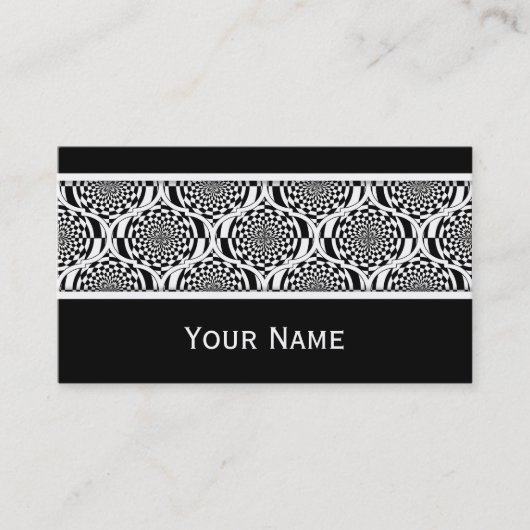 Hypnosis Patroon zwart-wit + jouw tekst Visitekaartje (Voorkant)