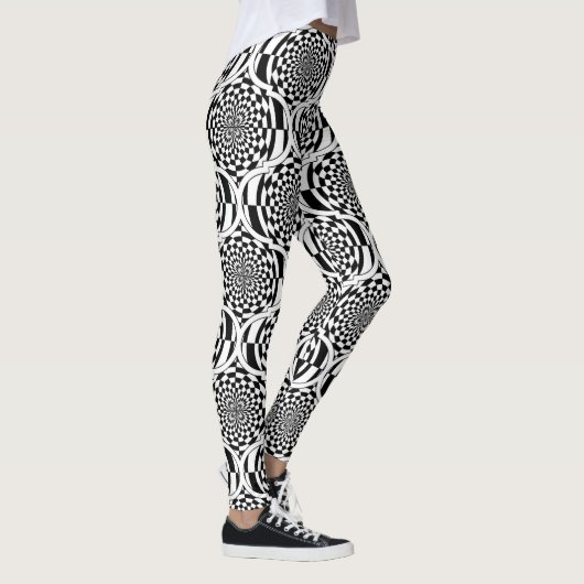 Hypnosis Patroon zwart-wit + uw ideeën Leggings (Rechts)