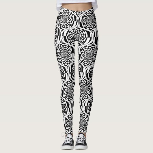 Hypnosis Patroon zwart-wit + uw ideeën Leggings (Voorkant)