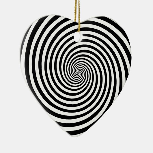 Hypnosis Spiral Heart Shape Keramisch Ornament (Rechts)