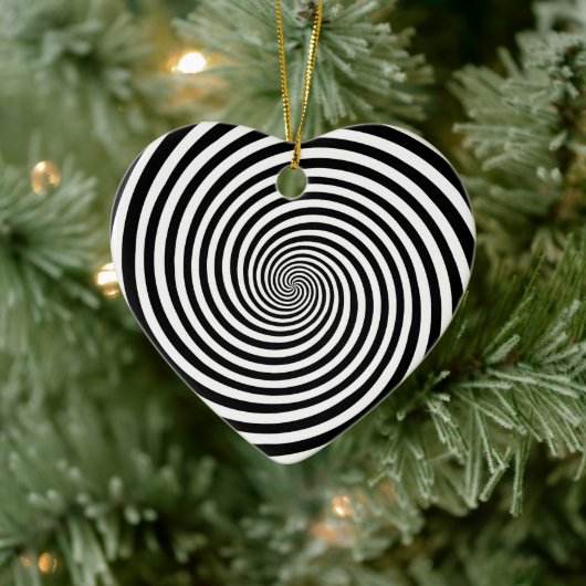 Hypnosis Spiral Heart Shape Keramisch Ornament (Boom)