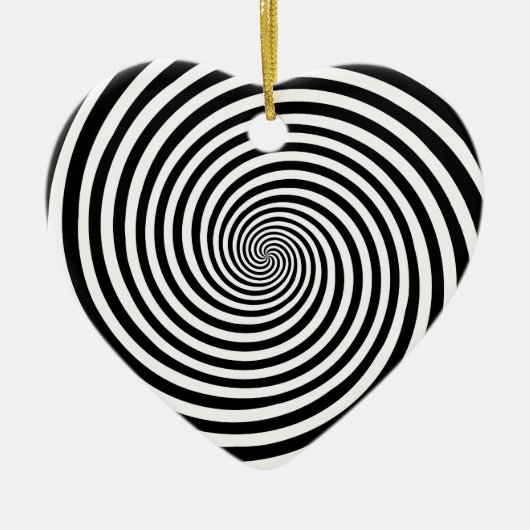 Hypnosis Spiral Heart Shape Keramisch Ornament (Voorkant)