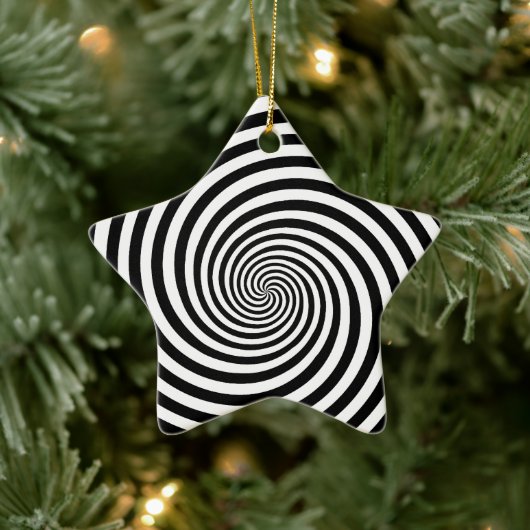 Hypnosis Spiral Star Shape Keramisch Ornament (Boom)