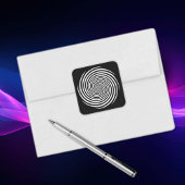 Hypnosis Spiral Stickers, zwarte achtergrond Vierkante Sticker