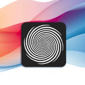 Hypnosis Spiral Stickers, zwarte achtergrond Vierkante Sticker