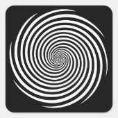 Hypnosis Spiral Stickers, zwarte achtergrond Vierkante Sticker (Voorkant)