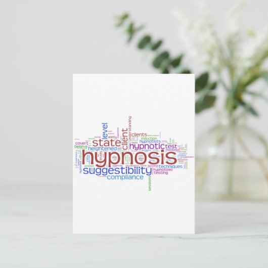 Hypnosis Word Art Briefkaart (Staand voorkant)