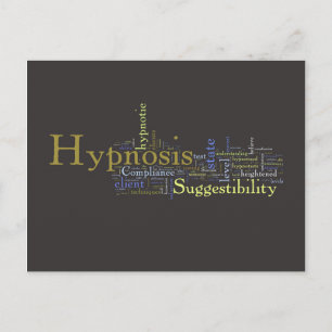Hypnosis Word Art Post Card - Donkere achtergrond Briefkaart
