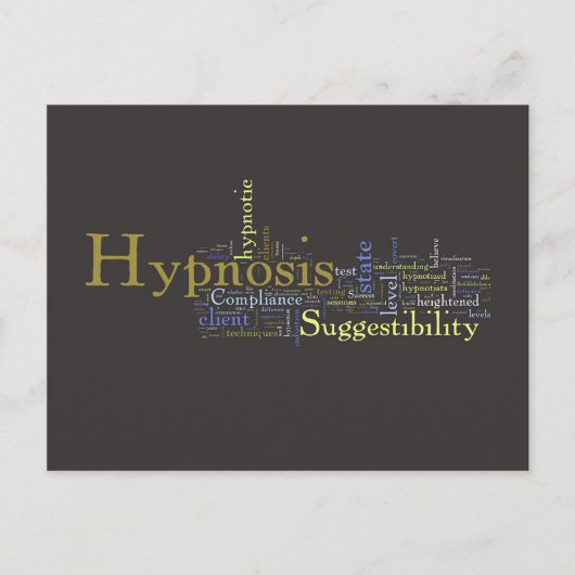 Hypnosis Word Art Post Card - Donkere achtergrond Briefkaart (Voorkant)