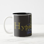 Hypnosis Works Word Art Cup Tweekleurige Koffiemok (Links)