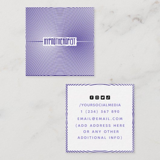 Hypnotherapeut Modern Circle Pattern Vierkante Visitekaartje (Voorkant / Achterkant)