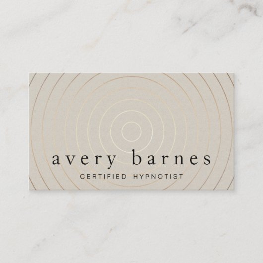 Hypnotherapeut Modern Gold Circles Tan Visitekaartje (Voorkant)