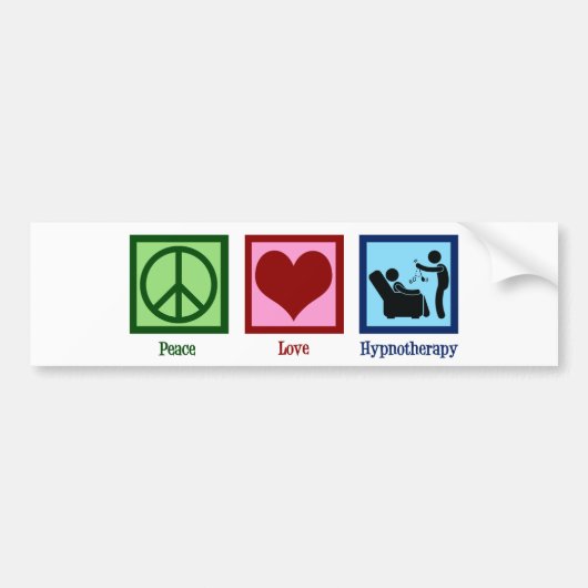 Hypnotherapeut Peace Love Hypnotherapie Bumpersticker (Voorkant)