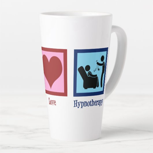 Hypnotherapeut Peace Love Hypnotherapie Latte Mok (Rechterhoek)