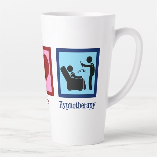 Hypnotherapeut Peace Love Hypnotherapie Latte Mok (Rechts)