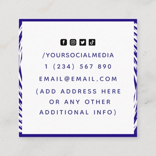 Hypnotherapeut Therapie Hypnotiseur Sociale Media  Vierkante Visitekaartje (Achterkant)