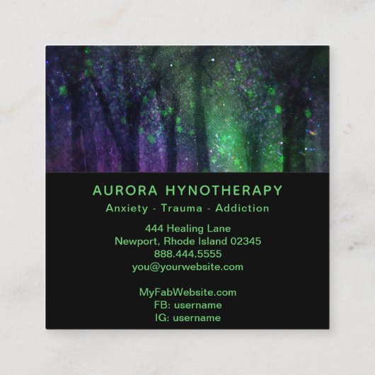 *~ * Hypnotherapie Hypnosis Counselor Therapist Vierkante Visitekaartje (Achterkant)