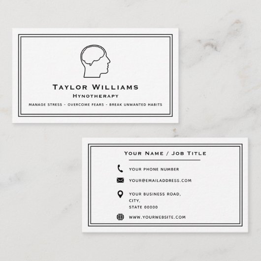 Hypnotherapie Psychiater Psycholoog Mindfulness Visitekaartje (Voorkant / Achterkant)