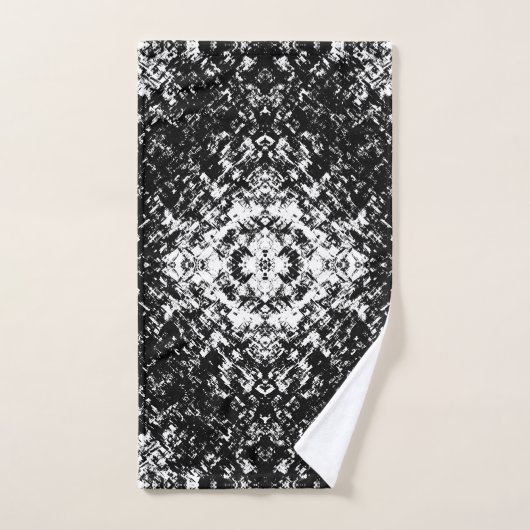 Hypnotic Abstract Black And White Modern Art Bad Handdoek (Handdoek)