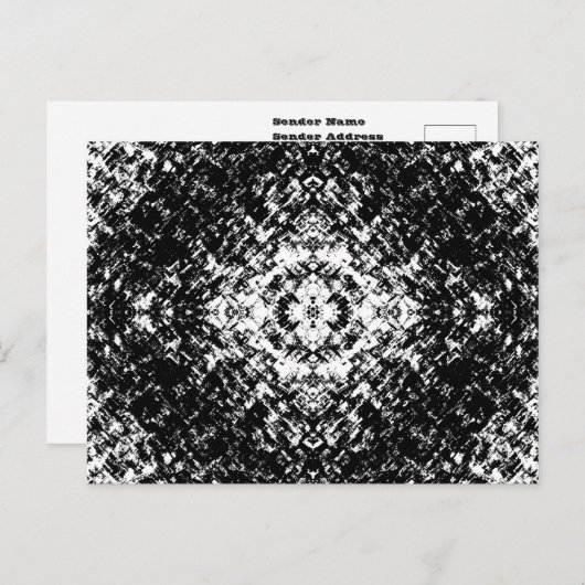 Hypnotic Abstract Black And White Modern Art Briefkaart (Voorkant / Achterkant)