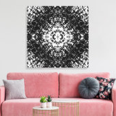 Hypnotic Abstract Black And White Modern Art Canvas Afdruk (Insitu (Woonkamer))