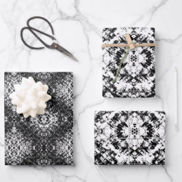 Hypnotic Abstract Black And White Modern Art Inpakpapier Vel