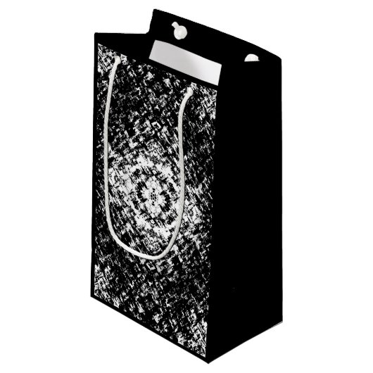 Hypnotic Abstract Black And White Modern Art Klein Cadeauzakje (Voorkant Gekanteld)