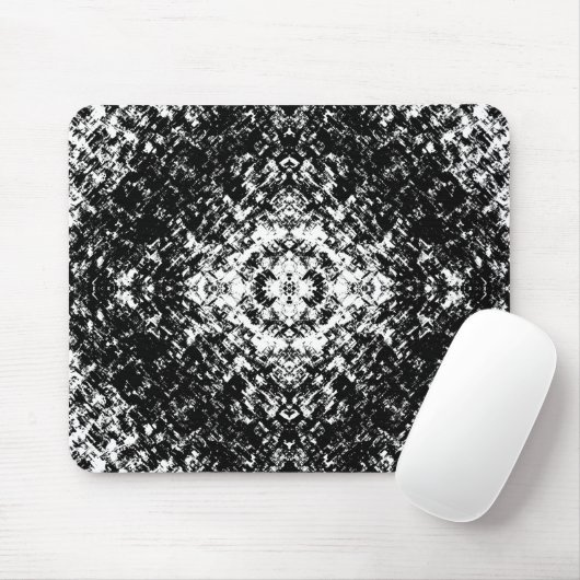 Hypnotic Abstract Black And White Modern Art  Muismat (Met muis)