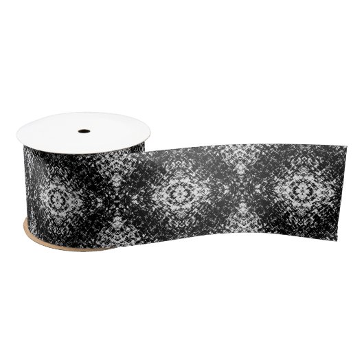 Hypnotic Abstract Black And White Modern Art Satijnen Lint (Spoel)