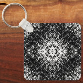 Hypnotic Abstract Black And White Modern Art Sleutelhanger (Voorkant)