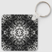 Hypnotic Abstract Black And White Modern Art Sleutelhanger (Achterkant)