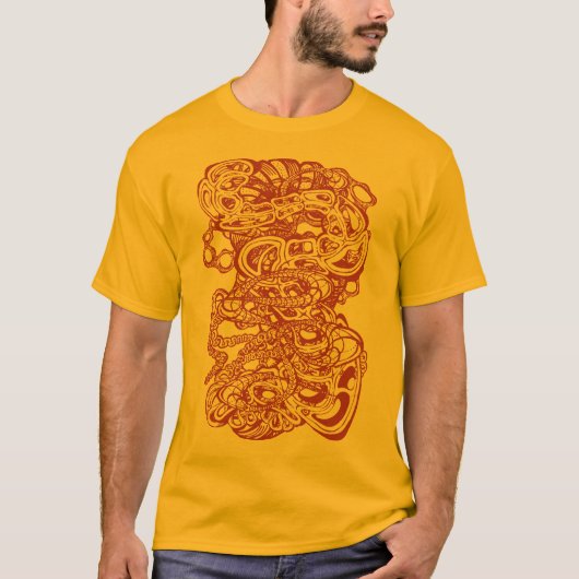 Hypnotic Amorphous Phantasmagoric Modern Groovy T-shirt (Voorkant)