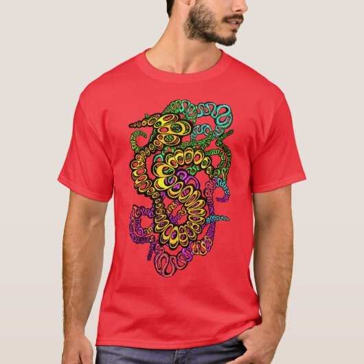 Hypnotic Amorphous Phantasmagoric Modern Groovy T-shirt (Voorkant)