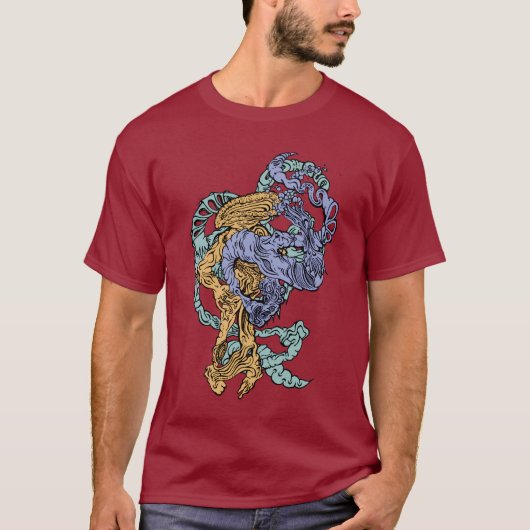 Hypnotic Amorphous Phantasmagoric Modern Groovy  T-shirt (Voorkant)