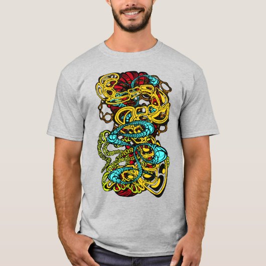 Hypnotic Amorphous Phantasmagoric Modern Groovy T-shirt (Voorkant)