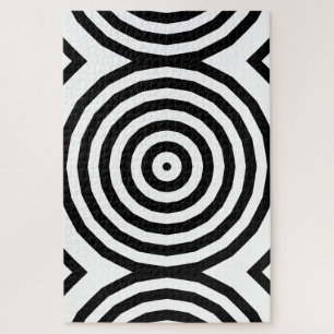 Hypnotic Black en White Circle Pattern Legpuzzel