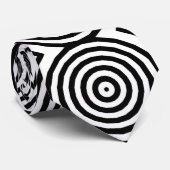Hypnotic Black en White Circle Pattern Stropdas (Opgerold)