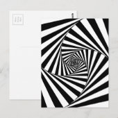 Hypnotic Black en White Pattern Briefkaart (Voorkant / Achterkant)