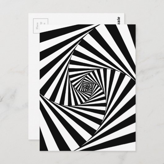 Hypnotic Black en White Pattern Briefkaart (Voorkant / Achterkant)