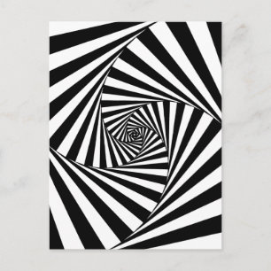 Hypnotic Black en White Pattern Briefkaart