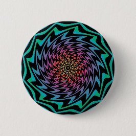 HYPNOTIC DISC Mesmeriserende Neon Cool Zig Zag Spi Ronde Button 5,7 Cm