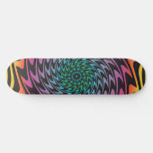 HYPNOTIC DISC Mesmerizing Hot Neon Zig Zag Spiraal Persoonlijk Skateboard (Horizontaal)